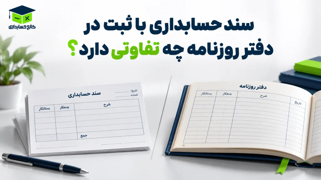 سند حسابداری با ثبت در دفتر روزنامه چه تفاوتی دارد؟